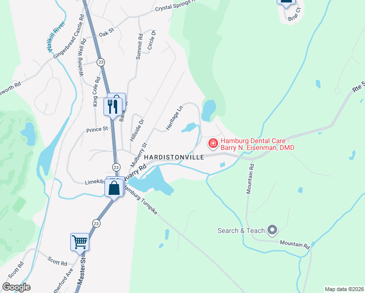 map of restaurants, bars, coffee shops, grocery stores, and more near 5 Burlington Court in Hamburg