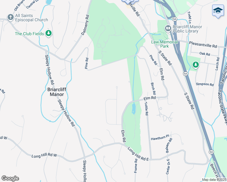 map of restaurants, bars, coffee shops, grocery stores, and more near 115 Butternut Road in Briarcliff Manor