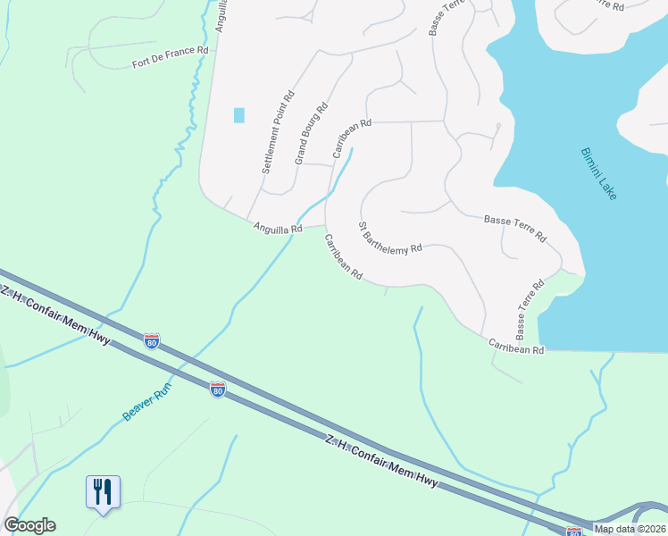 map of restaurants, bars, coffee shops, grocery stores, and more near 598 Carribean Rd in DuBois