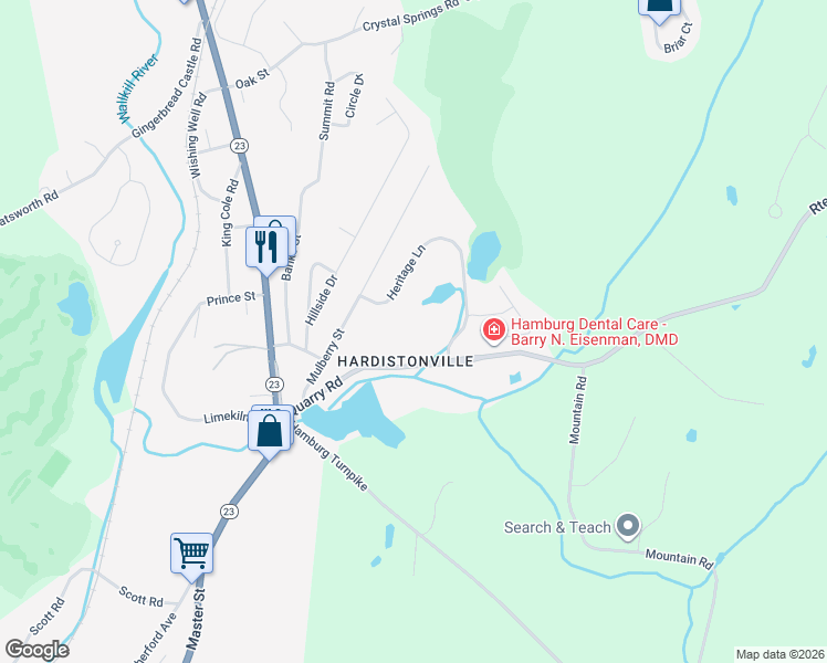 map of restaurants, bars, coffee shops, grocery stores, and more near 5 Burlington Court in Hamburg
