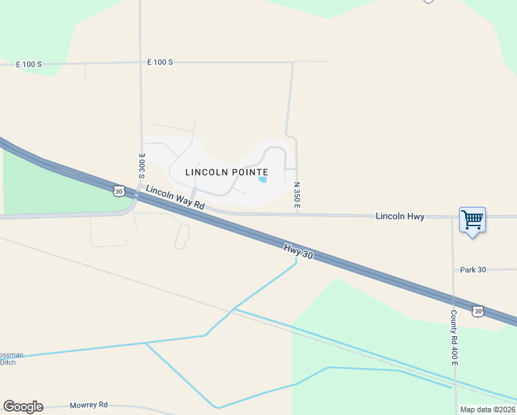 map of restaurants, bars, coffee shops, grocery stores, and more near 3365 Lincoln Way Road in Columbia City