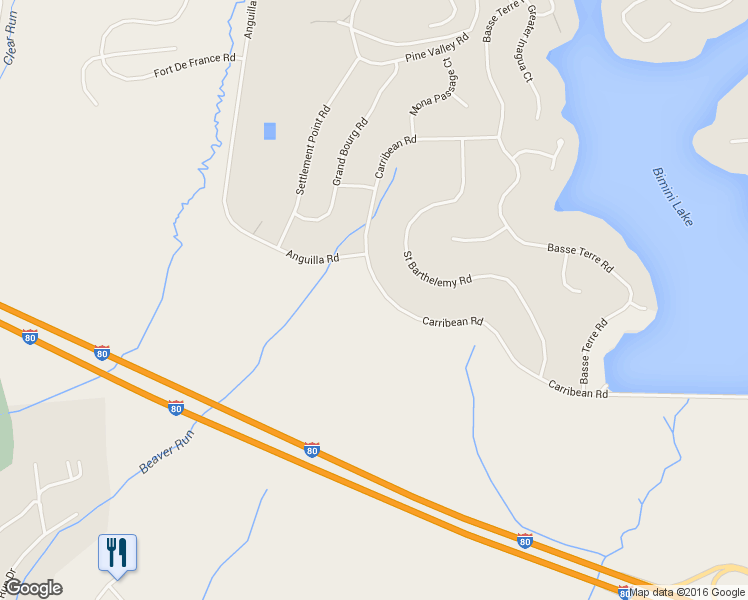 map of restaurants, bars, coffee shops, grocery stores, and more near 598 Carribean Road in DuBois