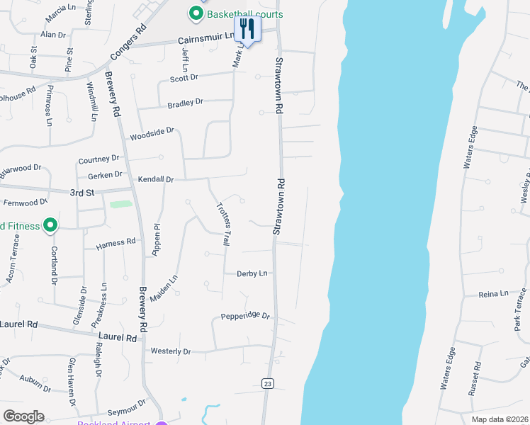 map of restaurants, bars, coffee shops, grocery stores, and more near 8 Gallop Court in New City