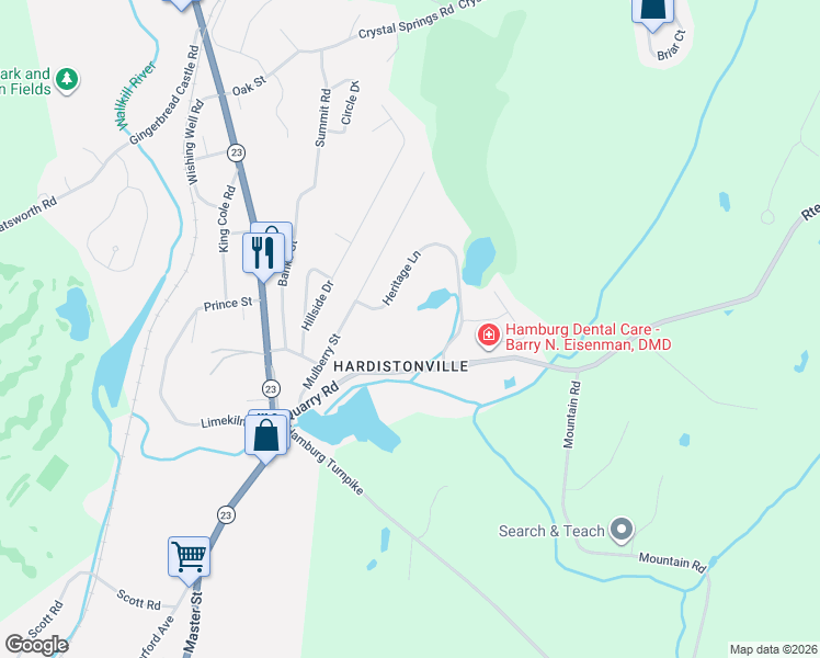map of restaurants, bars, coffee shops, grocery stores, and more near 5 Burlington Court in Hamburg