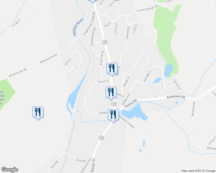 map of restaurants, bars, coffee shops, grocery stores, and more near 10 Prince Street in Hamburg