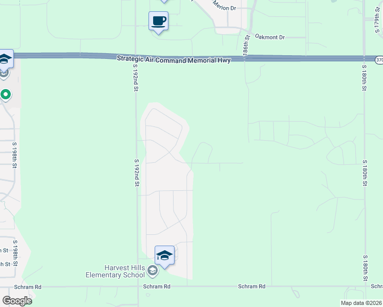map of restaurants, bars, coffee shops, grocery stores, and more near 11422 South 189th Street in Gretna