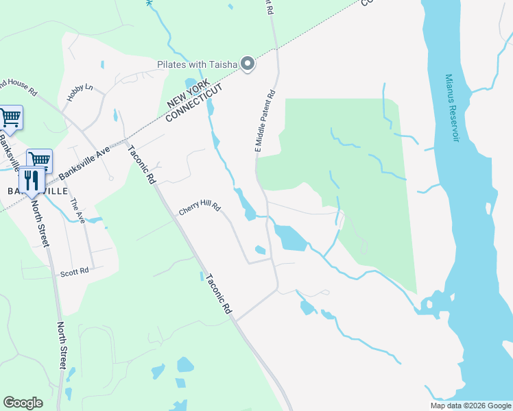 map of restaurants, bars, coffee shops, grocery stores, and more near 198 East Middle Patent Road in Greenwich