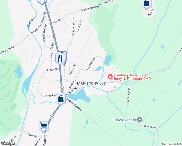 map of restaurants, bars, coffee shops, grocery stores, and more near 5 Burlington Court in Hamburg