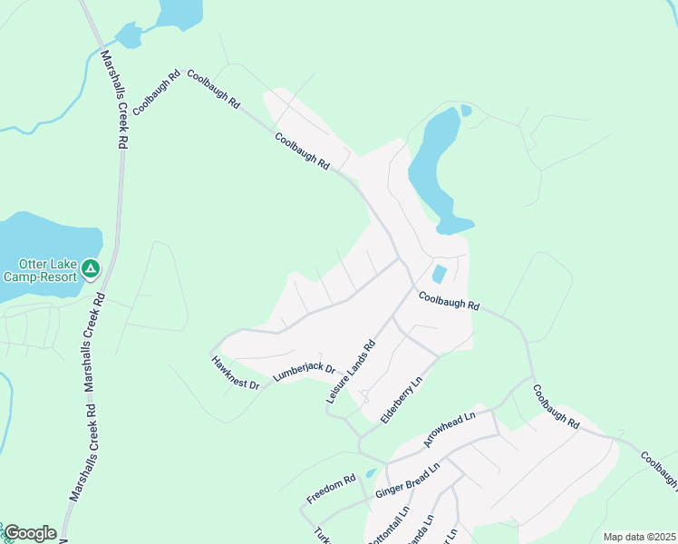 map of restaurants, bars, coffee shops, grocery stores, and more near 2313 Meadow Lark Way in East Stroudsburg