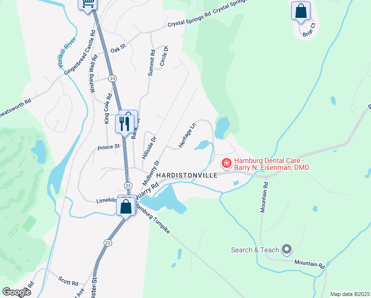 map of restaurants, bars, coffee shops, grocery stores, and more near 8 Burlington Court in Hamburg