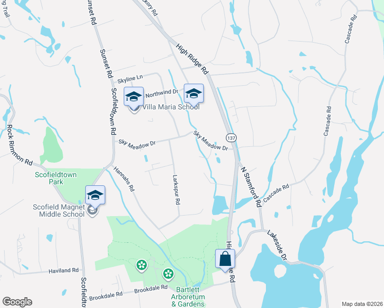 map of restaurants, bars, coffee shops, grocery stores, and more near 80 Alma Rock Road in Stamford