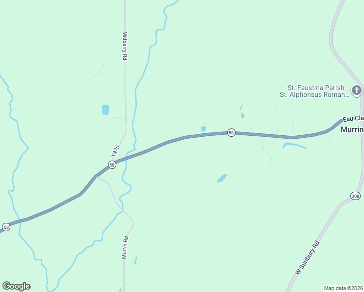 map of restaurants, bars, coffee shops, grocery stores, and more near 680 Eau Claire Road in Harrisville