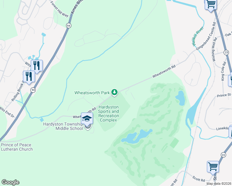 map of restaurants, bars, coffee shops, grocery stores, and more near 132 Wheatsworth Road in Hamburg