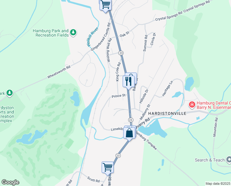 map of restaurants, bars, coffee shops, grocery stores, and more near 54 King Cole Road in Hamburg