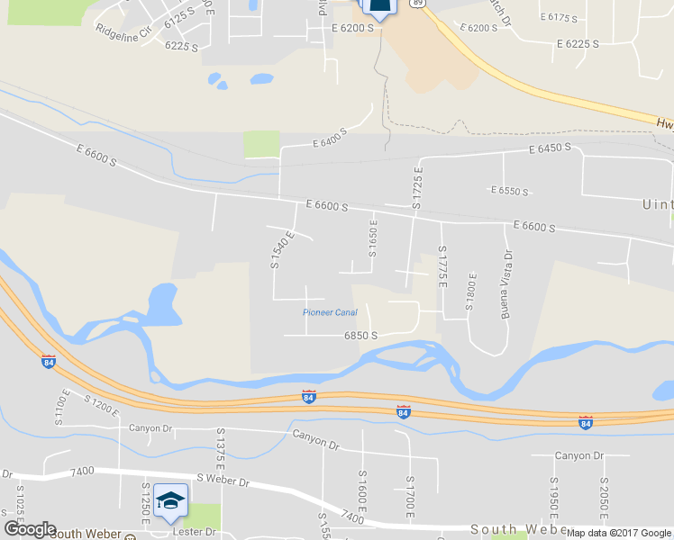 map of restaurants, bars, coffee shops, grocery stores, and more near 6707 1590 East in Ogden