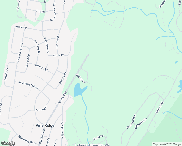 map of restaurants, bars, coffee shops, grocery stores, and more near 4121 Spring Circle in Bushkill