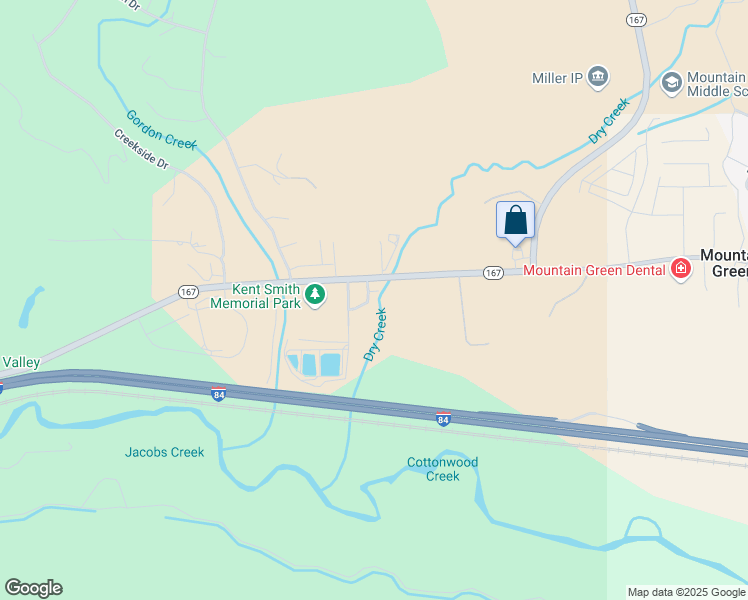 map of restaurants, bars, coffee shops, grocery stores, and more near 5494 Aspen Meadow Lane in Mountain Green