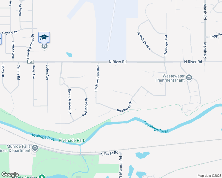 map of restaurants, bars, coffee shops, grocery stores, and more near 2515 River Downs in Stow