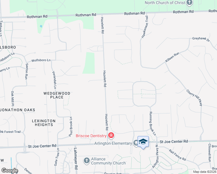 map of restaurants, bars, coffee shops, grocery stores, and more near 6518 Hazelett Road in Fort Wayne