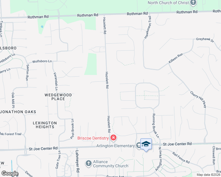 map of restaurants, bars, coffee shops, grocery stores, and more near 6518 Hazelett Road in Fort Wayne