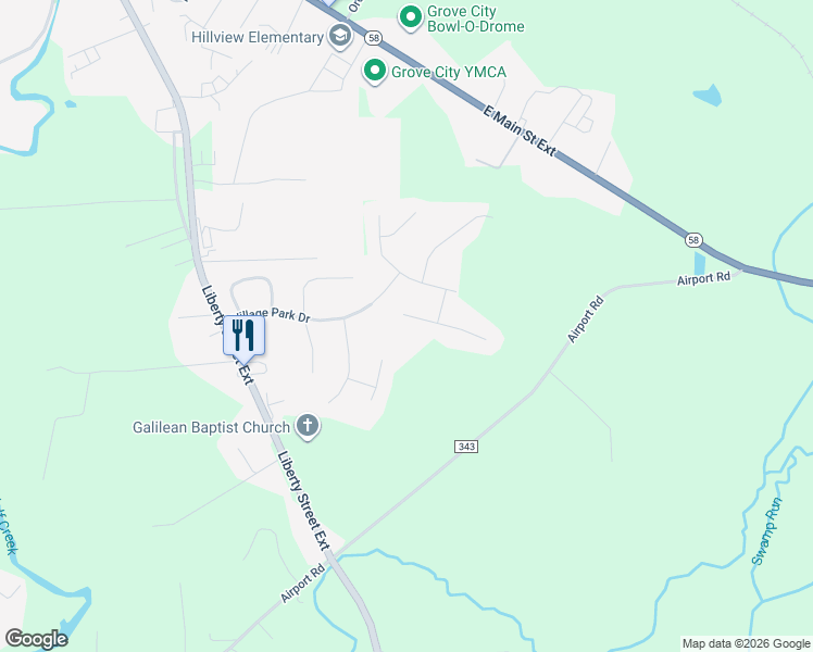 map of restaurants, bars, coffee shops, grocery stores, and more near 111 Hunt Drive in Grove City