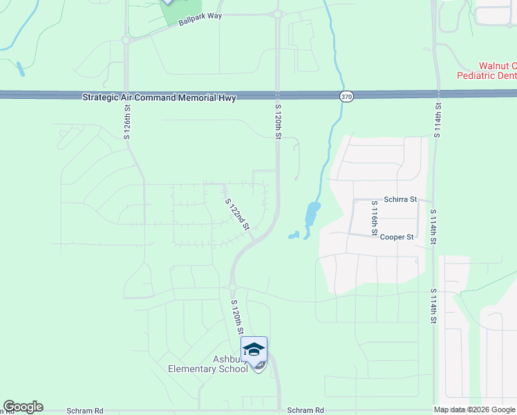 map of restaurants, bars, coffee shops, grocery stores, and more near 11420 South 120th Avenue in Papillion