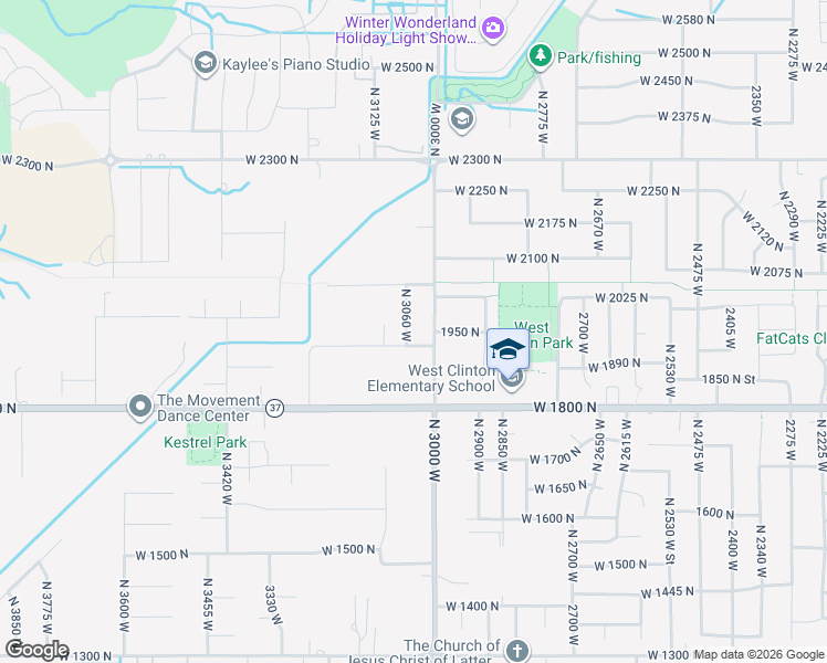 map of restaurants, bars, coffee shops, grocery stores, and more near 1956 North 3060 West in Clinton
