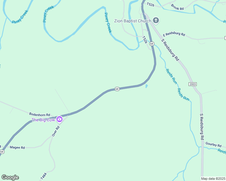 map of restaurants, bars, coffee shops, grocery stores, and more near Pennsylvania 68 in Sligo