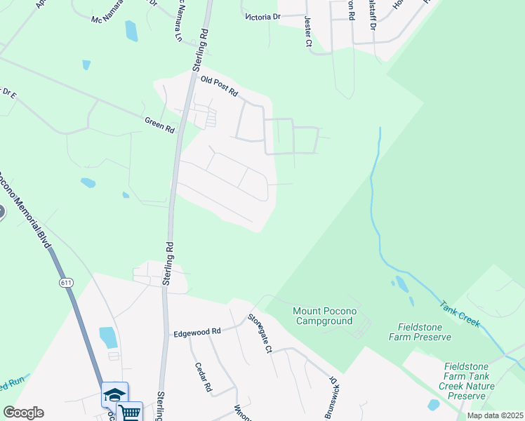 map of restaurants, bars, coffee shops, grocery stores, and more near 3166 Evergreen Circle in Tobyhanna