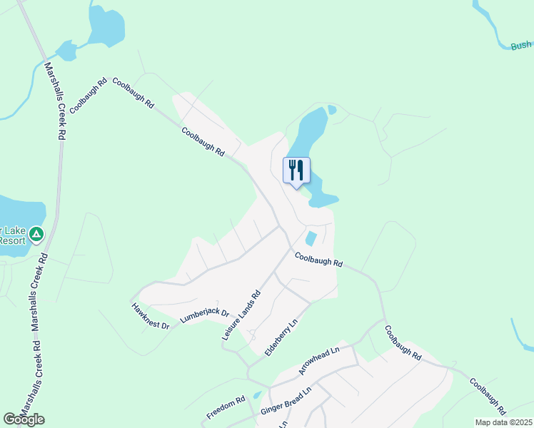map of restaurants, bars, coffee shops, grocery stores, and more near 1299 Coolbaugh Road in East Stroudsburg