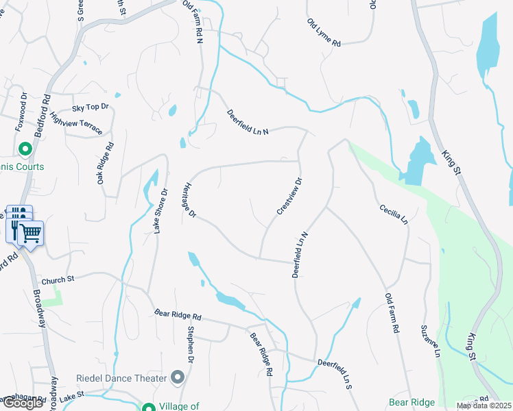 map of restaurants, bars, coffee shops, grocery stores, and more near 9 Vista Court in Pleasantville