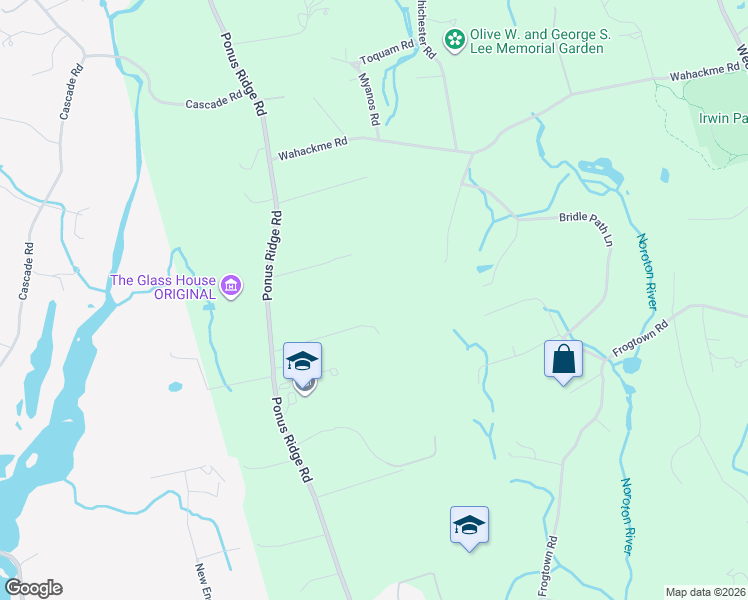 map of restaurants, bars, coffee shops, grocery stores, and more near 96 Winfield Lane in New Canaan