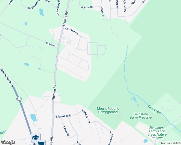 map of restaurants, bars, coffee shops, grocery stores, and more near 3166 Evergreen Circle in Tobyhanna