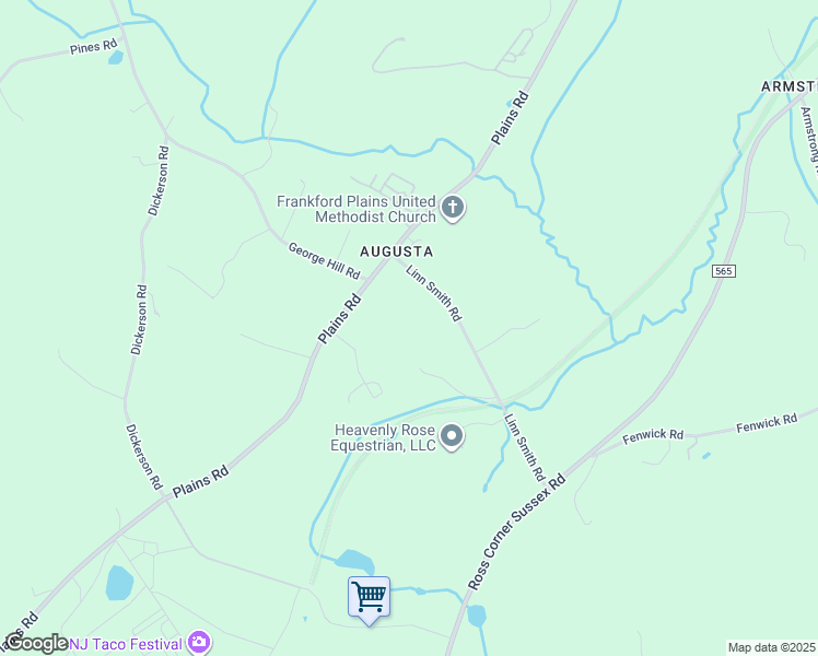 map of restaurants, bars, coffee shops, grocery stores, and more near 30 Linn Smith Rd in Frankford