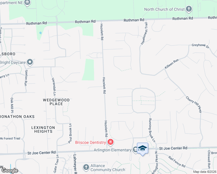 map of restaurants, bars, coffee shops, grocery stores, and more near 6518 Hazelett Road in Fort Wayne