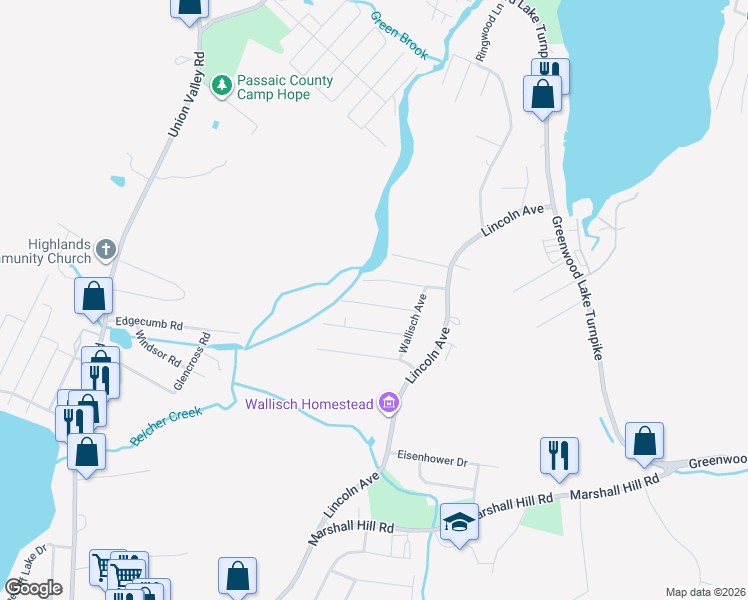 map of restaurants, bars, coffee shops, grocery stores, and more near 20 Madelyn Avenue in West Milford