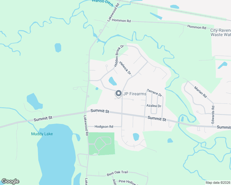 map of restaurants, bars, coffee shops, grocery stores, and more near 3157 Wolf Run Drive in Ravenna