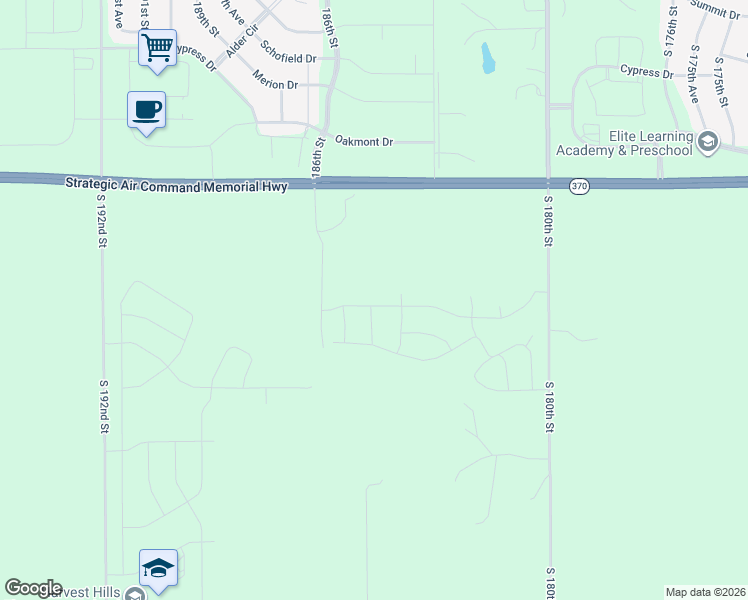 map of restaurants, bars, coffee shops, grocery stores, and more near 18414 Sycamore Drive in Gretna