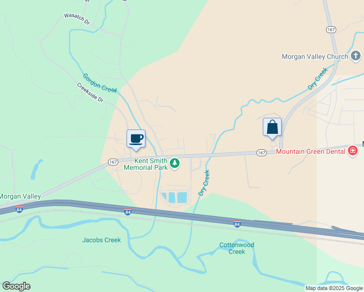 map of restaurants, bars, coffee shops, grocery stores, and more near 5532 Parkview Drive in Morgan