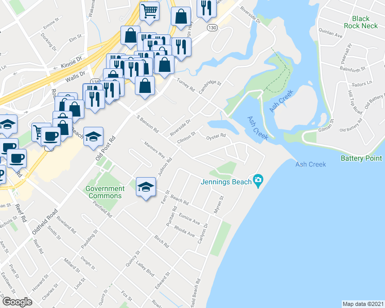 map of restaurants, bars, coffee shops, grocery stores, and more near 469 South Benson Road in Fairfield