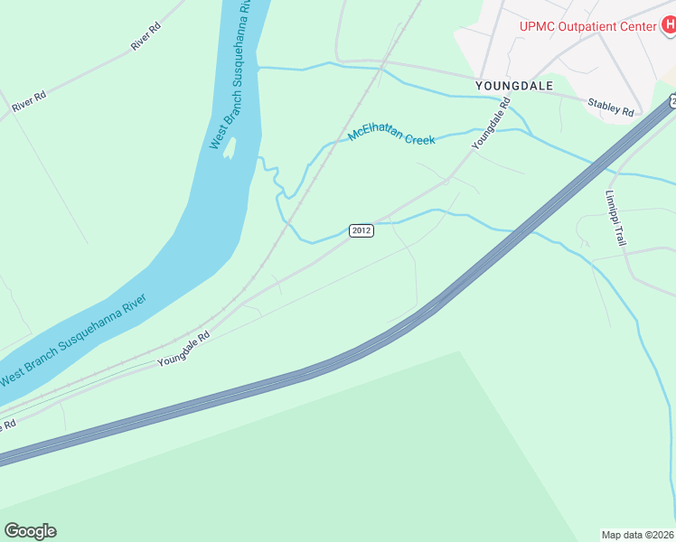 map of restaurants, bars, coffee shops, grocery stores, and more near 1702 Youngdale Road in Lock Haven
