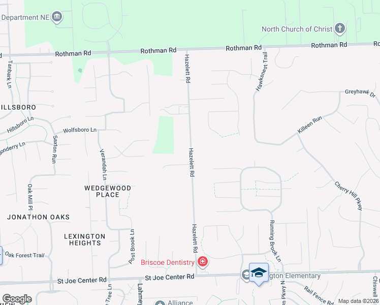 map of restaurants, bars, coffee shops, grocery stores, and more near 5901-6799 Hazlett Road in Fort Wayne