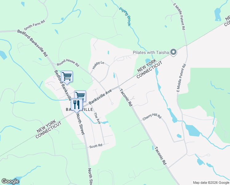 map of restaurants, bars, coffee shops, grocery stores, and more near 6 Banksville Avenue in Greenwich