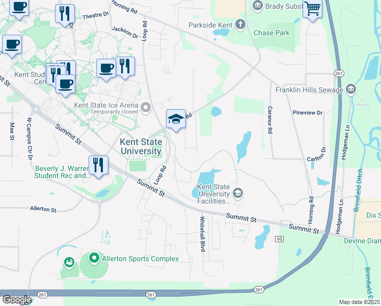 map of restaurants, bars, coffee shops, grocery stores, and more near 5706 Rhodes Road in Kent
