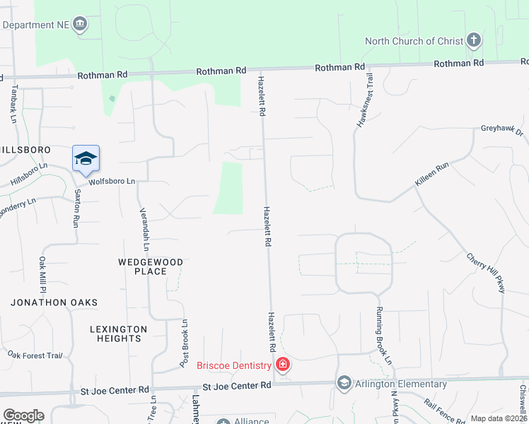 map of restaurants, bars, coffee shops, grocery stores, and more near 5901-6799 Hazlett Road in Fort Wayne