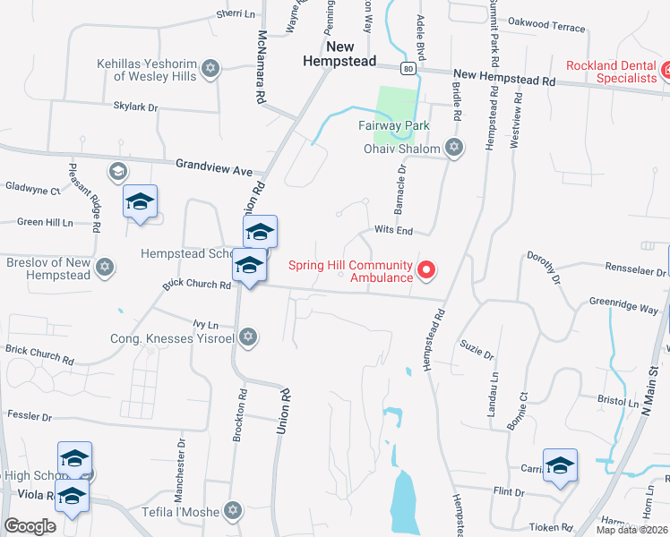 map of restaurants, bars, coffee shops, grocery stores, and more near 23 Wits End in Spring Valley