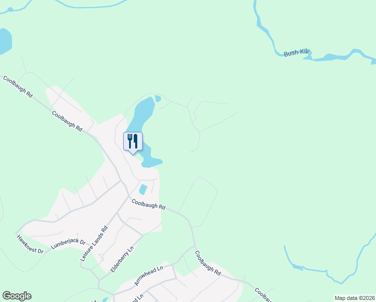 map of restaurants, bars, coffee shops, grocery stores, and more near 195 Leisure Lands in East Stroudsburg