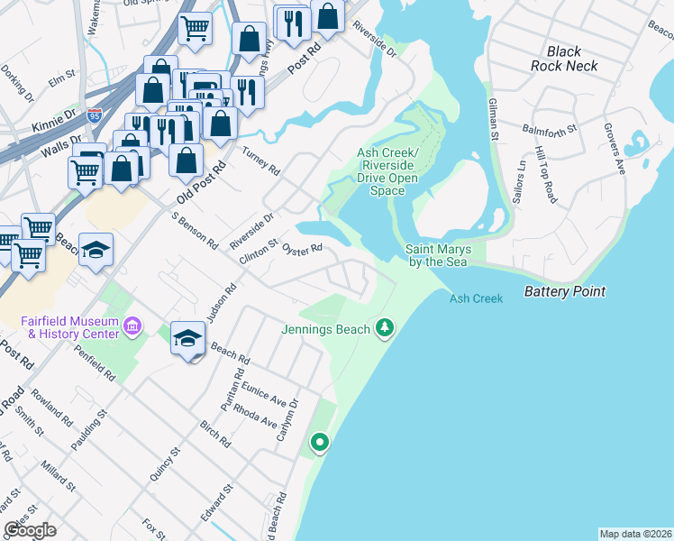 map of restaurants, bars, coffee shops, grocery stores, and more near 670 South Benson Road in Fairfield