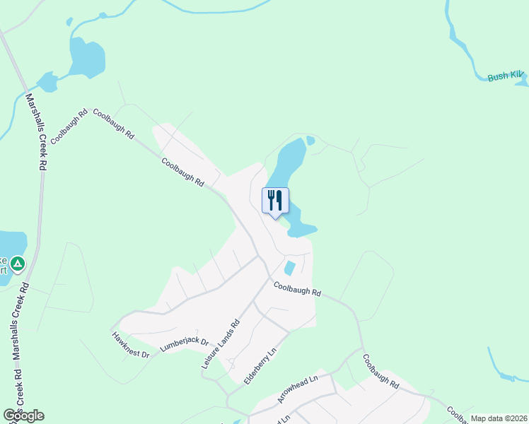 map of restaurants, bars, coffee shops, grocery stores, and more near 3349 Frontier Road in East Stroudsburg