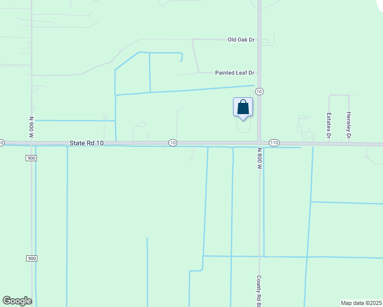 map of restaurants, bars, coffee shops, grocery stores, and more near 8221 Indiana 10 in De Motte